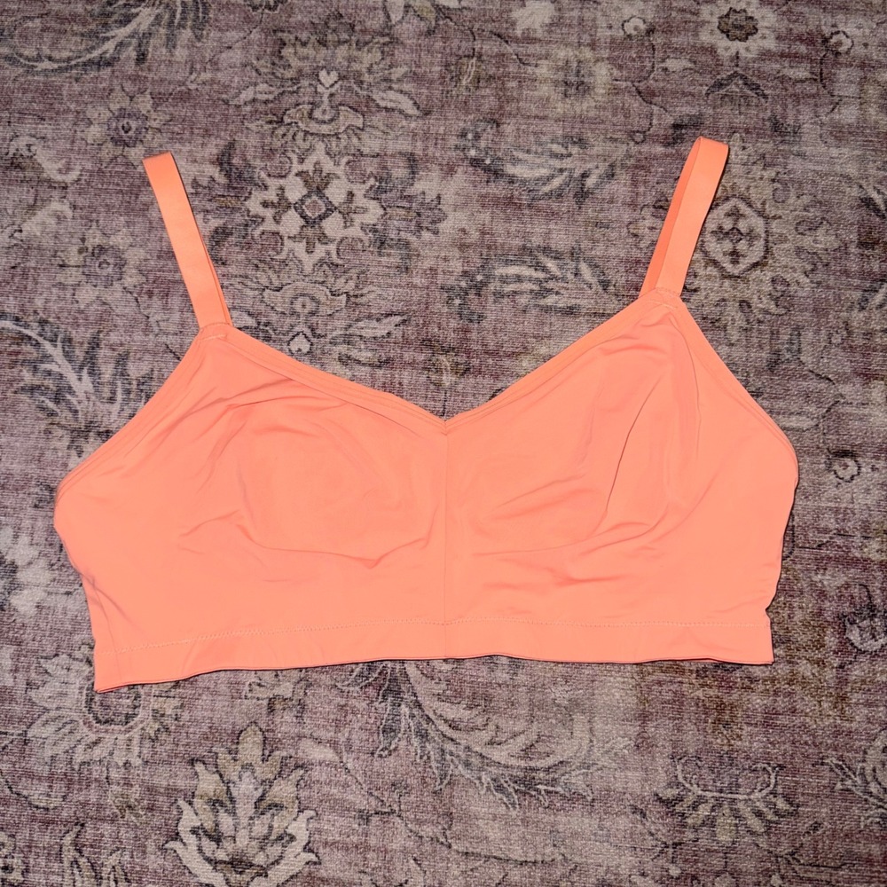 Aerie SMOOTHEZ Bra-ish Coral Peach Wireless Seamless Bralette Unlined Size XXL